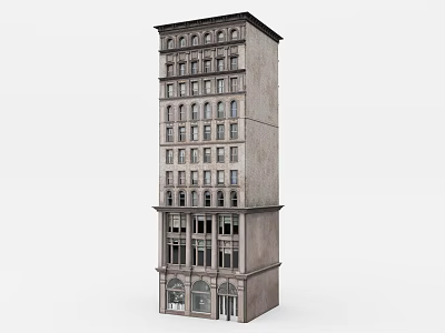 Classical European Architecture With Multi story Facade And Ornate Windows 3d model