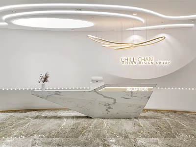 Modern reception desk 3d model