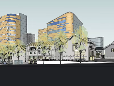 New Chinese Commercial Street Republic Commercial Street 3d model