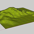 Park Landscape With Green Rolling Hills And Lush Grass Under Soft Sunlight