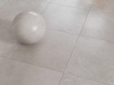 Light Gray Square Ceramic Floor Tiles With Decorative Sphere And Natural Texture 3d model