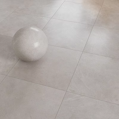 Light Gray Square Ceramic Floor Tiles With Decorative Sphere And Natural Texture 3d model