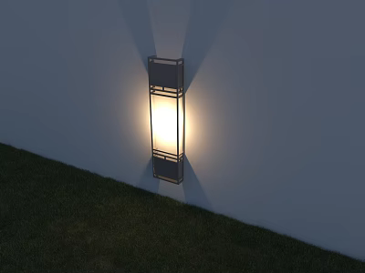 Modern Outdoor Wall Light Illuminating Exterior Grass Area With Contemporary Design 3d model