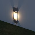 Modern Outdoor Wall Light Illuminating Exterior Grass Area With Contemporary Design