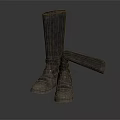 Gray Knee High Casual Boots With Soft Fabric Material For Everyday Wear