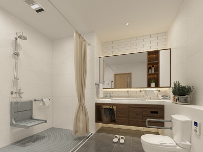 Nordic Bathroom Toilet Pendant Lamp Basin Shower 3d model