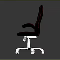 Black and Red Office Chair with Gaming Style Ergonomic Design Swivel Wheels and Red Armrests
