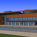 Multi-storey office building SU model 3d model