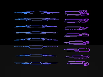 Technology Border Technology Elements Wall Decoration Border Line 3d model