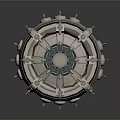 Cylindrical Industrial Equipment With Metallic Structure Multiple Bolts And Mechanical Panels