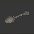 Elegant Vintage Silver Spoon With Ornate Carved Handle For Daily Use