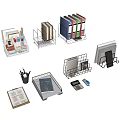 Modern Folder Stationery Office Supplies File Box Folder File Basket File Holder Pen Holder Calculator 3d model