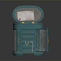 Open Turquoise Jewelry Box With Drawers Mirror And Assorted Jewelry