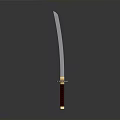 Traditional Weapon Sword With Red Hilt Blue Guard And Slender Blade