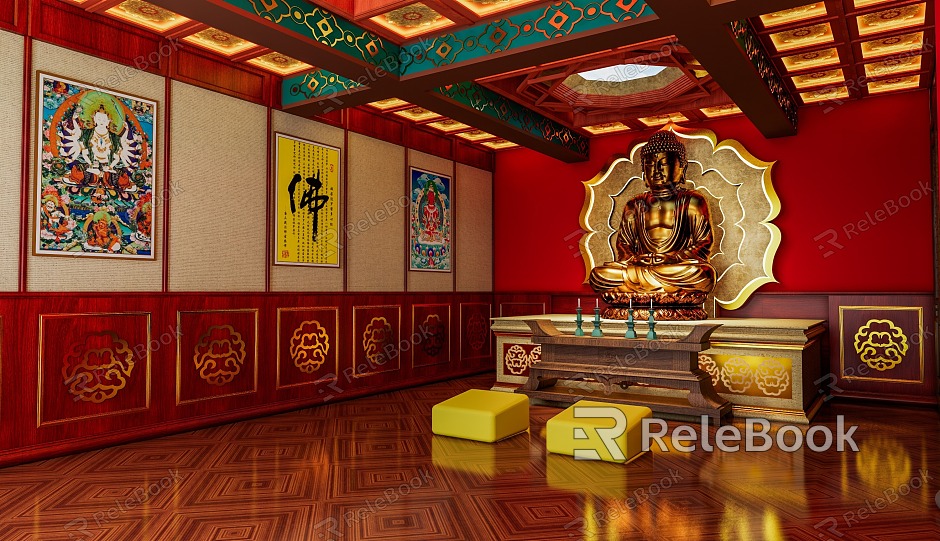 Chinese Buddhist Hall model