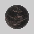 Dark Textured Sphere Component With Rough Stone Background And Floor