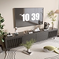 Modern Black TV Cabinet Sideboard Balcony Cabinet Storage Cabinet Entrance Cabinet 3d model