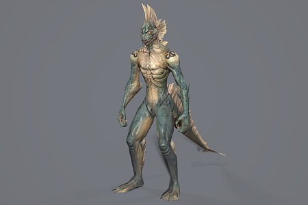 Fish Head Warrior Monster 3d model