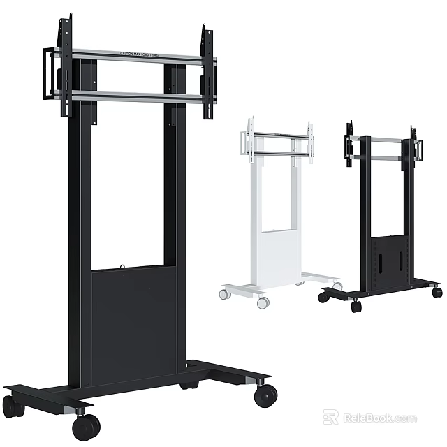 Iron Art Mobile Stand Black And White Design With Wheels Sturdy Frame 3d model 