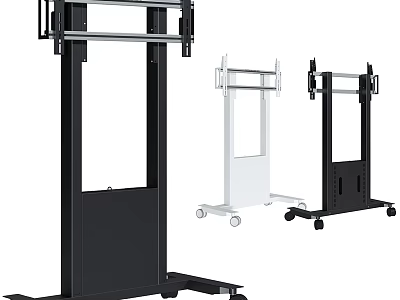 Iron Art Mobile Stand Black And White Design With Wheels Sturdy Frame 3d model