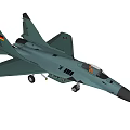 Side View Of Green Military Fighter Jet With German Flag Emblem And Details