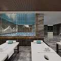 Modern Front Desk Reception With Marble Wall Decor Modern Counter And Elegant Lighting Design