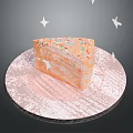 Delicious Layer Cake With Colorful Sprinkles On Round Plate And White Star Butterfly Decorations