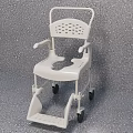 Lightweight Mobile Shower Chair with Wheels Armrests and Perforated Backrest