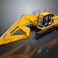 Yellow Komatsu Heavy Duty Crawler Excavator With Front Bucket And Cabin