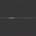 Sci-Fi Sword Metallic Design With Yellow Accents Sharp Blade And Reflective Surface