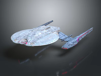 Futuristic Sci Fi Spaceship With Detailed Surface And Extended Wings Design 3d model