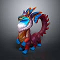 Game Movie Character Mythical Creature With Vibrant Colors Large Ears And Flame Like Tail