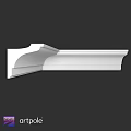 White Decorative Architectural Molding With Curved Profile And Smooth Surface Design