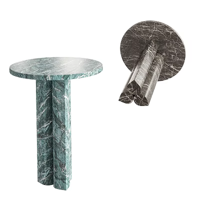 Modern Marble Side Table Design With Pedestal Base And Texture Details 3d model