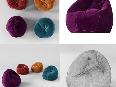 Stylish Bean Bag Chairs In Multiple Colors For Modern Home Interiors 3d model