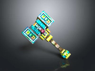 Hammer Warhammer Cartoon Hammer Magic Hammer Thor's Hammer Ancient Weapons Cold Weapons Medieval Items 3d model