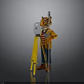 Tiger Character With Tripod Camera Orange Coat Striped Shirt Blue Pants Red Shoes