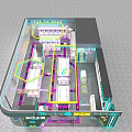 Indoor Amusement Park With Neon Lights Pink And Blue Decorations Bright Lighting Interactive Game Zones