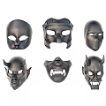 Various Black Spooky Masks Collection With Different Unique Designs And Styles