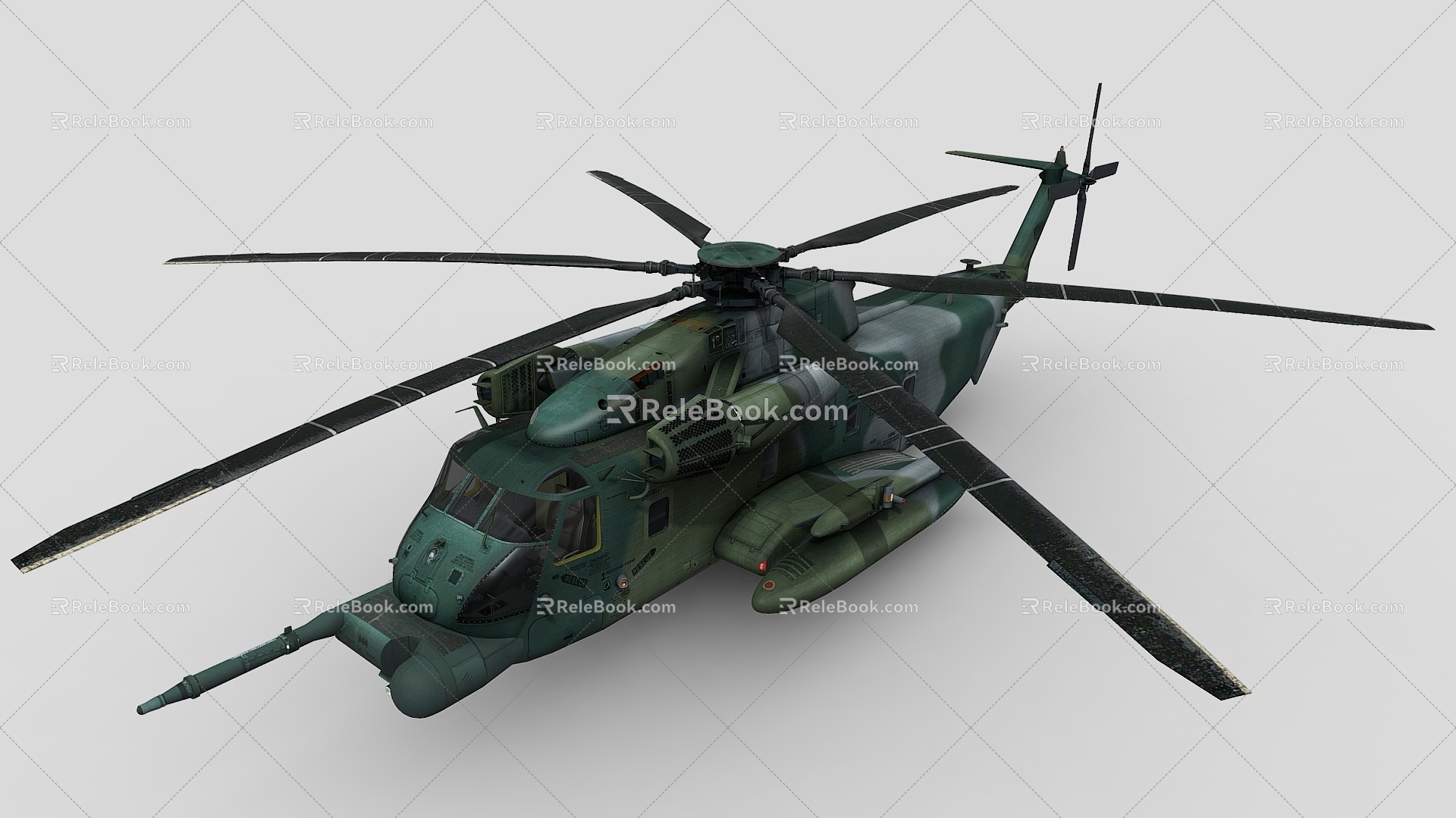 helicopter gunship transport helicopter 3d model