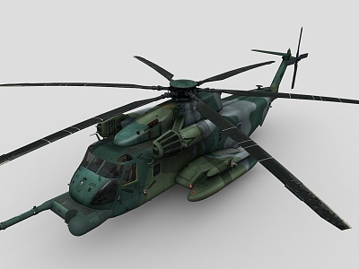 helicopter gunship transport helicopter 3d model