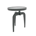 Modern Round Black Coffee Table With Unique Leg Structure And Sleek Design 3d model