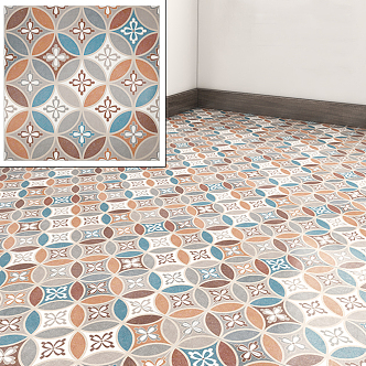 Modern floor tile floor tile mosaic ground 3d model