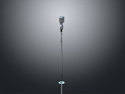 Stainless Steel Pole Mounted Display Device With Stable Base And Connected Cable 3d model
