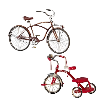 Bicycle children's tricycle 3d model