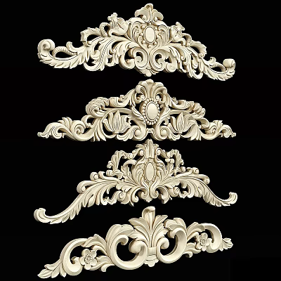 Ornate Decorative Lines With Intricate Curved Patterns For Interior Design Elements 3d model