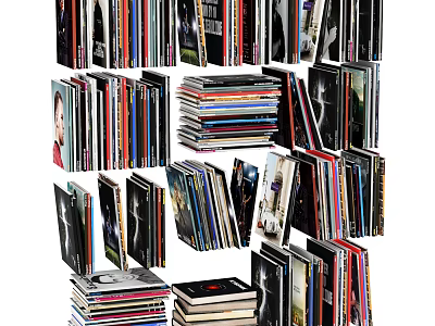 Neatly Stacked Books and Magazines With Various Covers in Colorful 3d model