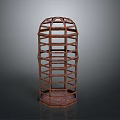 Rusted Metal Animal Cage From Vintage Era Used For Housing Wild Animals Long Ago