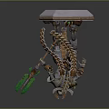 Mechanical Character With Biological Creature Elements And Crystal Top Decorative Structure