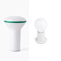 Modern White Table Lamps With Green Accent And Spherical Base Design